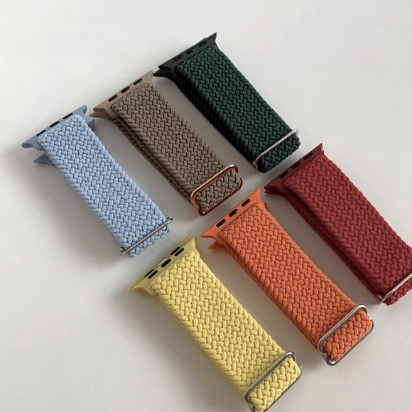 NEW APPLE Braided 42, 44, 45, 46, 49mm Woven Watch Bands Bundle of 6 Adjustable - Picture 4 of 5